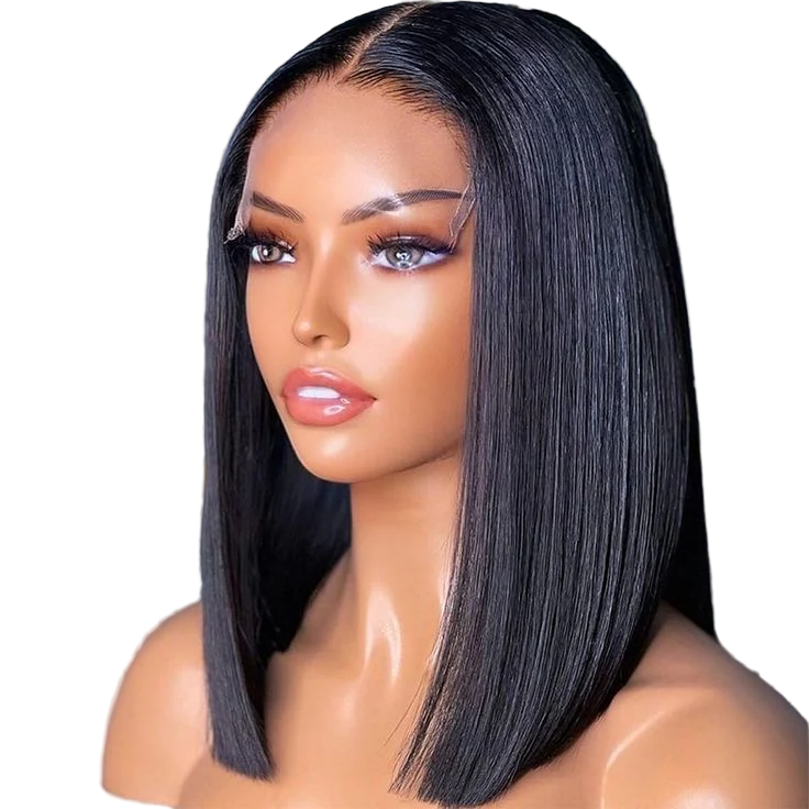 14A double drawn 4x4 glueless bob wig